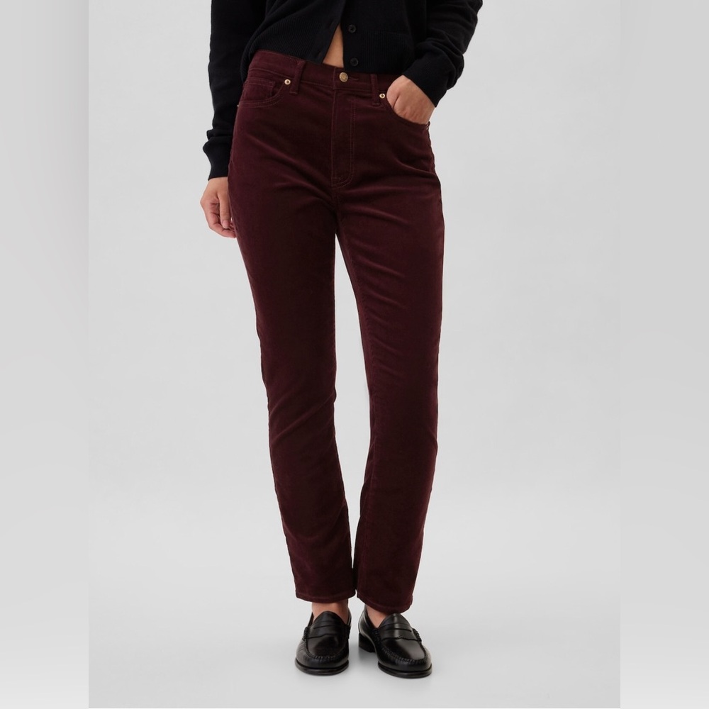 NWT | Gap Soft Vintage Slim Burgundy Corduroy | Size 6 / 28 Long | High Rise